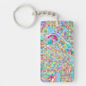 デンバーのカラフルな地図 キーホルダー (正面)