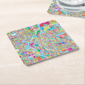 デンバーのカラフルな地図 スクエアペーパーコースター (アングル)