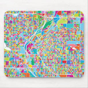 デンバーのカラフルな地図 マウスパッド