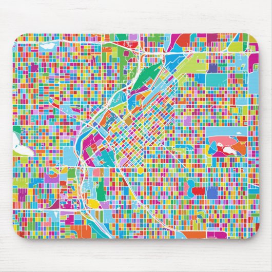 デンバーのカラフルな地図 マウスパッド (正面)
