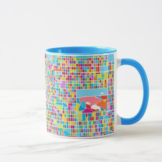 デンバーのカラフルな地図 マグカップ (右)