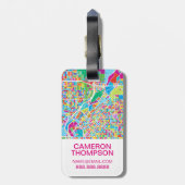 デンバーのカラフルな地図 ラゲッジタグ (裏面縦)