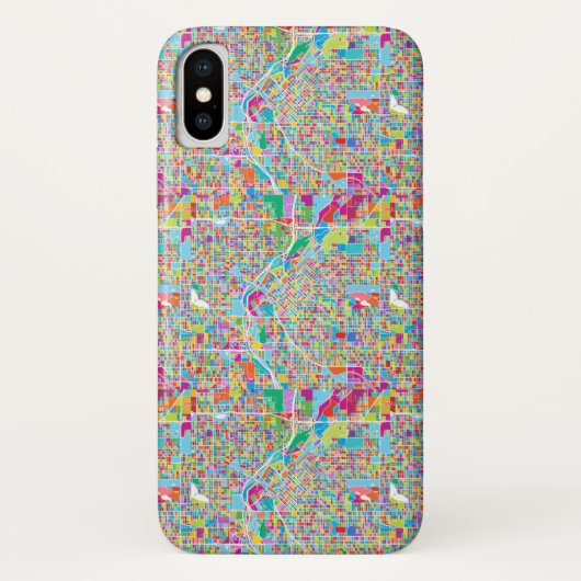 デンバーのカラフルな地図 Case-Mate iPhoneケース (裏面)