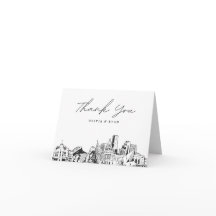 デンバーのスカイライン スケッチ 白紙 ありがとうカード