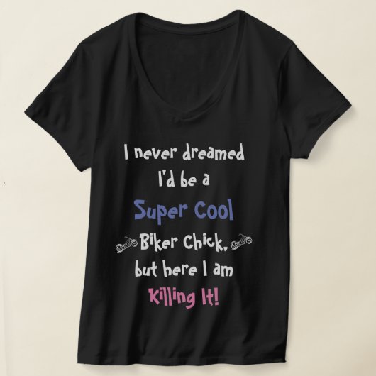 デンバーのバイカーガールTシャツ Tシャツ (レイダウン)