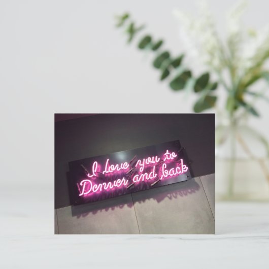 デンバーまでとその先も愛してる ネオンサイン ポストカード (スタンド正面)
