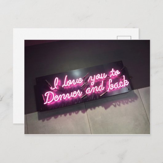 デンバーまでとその先も愛してる ネオンサイン ポストカード (正面/裏面)