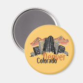 デンバーコロラドのスカイラインマグネット マグネット (正面/裏面)