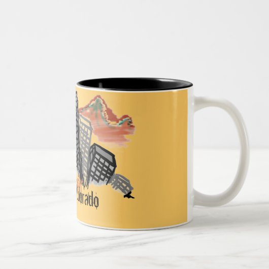デンバーコロラドのスカイラインマグ ツートーンマグカップ (右)