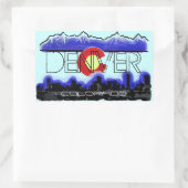 デンバーコロラドのスカイライン装飾シール 長方形シール (バッグ)