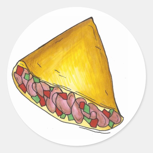 デンバーコロラドエッグオムレオムレツブレックファーストフード ラウンドシール (正面)