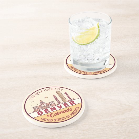 デンバーコロラドシティスカイラインエンブレム コースター (側面)