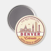 デンバーコロラドシティスカイラインエンブレム マグネット (正面/裏面)
