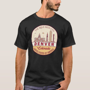 デンバーコロラドシティスカイラインエンブレム Tシャツ