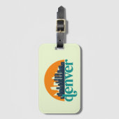 デンバーコロラドシティスカイラインレトロシティスケープアート ラゲッジタグ (正面縦)