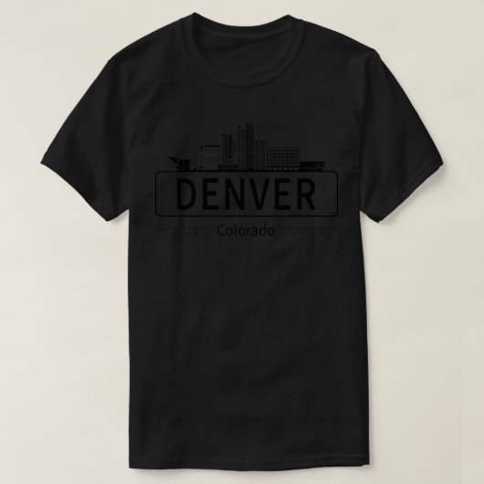 デンバーコロラドシティスケープDenver Love Tシャツ (デザイン正面)