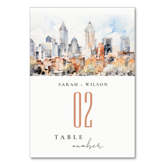 デンバーコロラドスカイラインウォーター結婚カラー テーブルナンバー (裏面)
