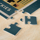 デンバーコロラドスカイライントラベルアートヴィンテージ ジグソーパズル (側面)