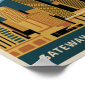 デンバーコロラドスカイライントラベルアートヴィンテージ ポスター (角)