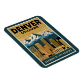 デンバーコロラドスカイライントラベルアートヴィンテージ マグネット (右側)