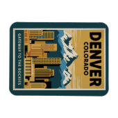 デンバーコロラドスカイライントラベルアートヴィンテージ マグネット (横)