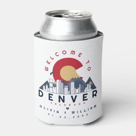 デンバーコロラドスタイライズドスカイラインウェルカム結婚ズ 缶クーラー (缶正面)