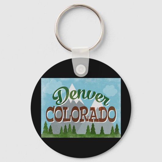デンバーコロラドスノーウィーマウンテンズ キーホルダー (正面)