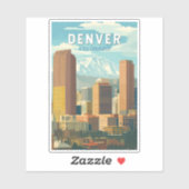 デンバーコロラドトラベルアートヴィンテージ シール (シート)