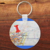 デンバーコロラドプッシュピンマップ キーホルダー (正面)