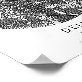 デンバーコロラドミニマル円モダン通りの地図 ポスター (角)