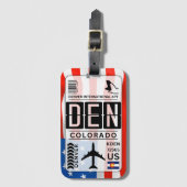 デンバーコロラドラゲッジタグ ラゲッジタグ (正面縦)