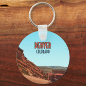 デンバーコロラドレッドロックスヴィンテージ キーホルダー (正面)