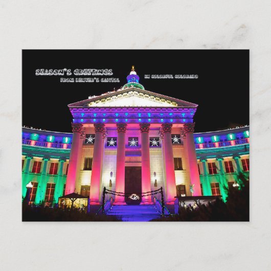 デンバーコロラド州からの季節の挨拶 シーズンポストカード (正面)