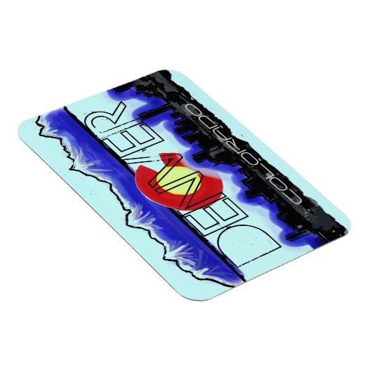 デンバーコロラド州スカイライン州旗アート磁石 マグネット (右側)