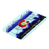 デンバーコロラド州スカイライン州旗アート磁石 マグネット (左側)