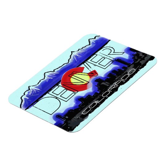 デンバーコロラド州スカイライン州旗アート磁石 マグネット (左側)