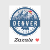 デンバーコロラド州旗キャンピングハイキングお土産80s シール (シート)