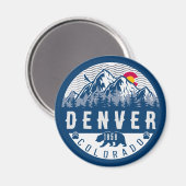 デンバーコロラド州旗キャンピングハイキングお土産80s マグネット (正面/裏面)