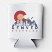 デンバーコロラド州旗キャンピングハイキングお土産80s 缶クーラー (正面)