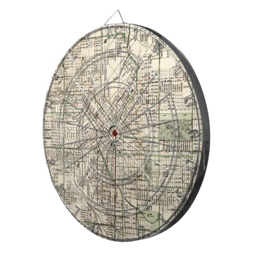 デンバーコロラド州(1920年)のヴィンテージの地図 ダーツボード (正面右)