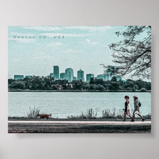 デンバーコロラド油彩画 ポスター (正面)