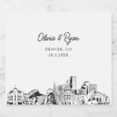 デンバーコロラド結婚州シャンパンラベル スパークリングワインラベル (シングルラベル)