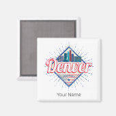 デンバーコロラド統一された州ズスカイラインヴィンテージUSA マグネット (正面/裏面)