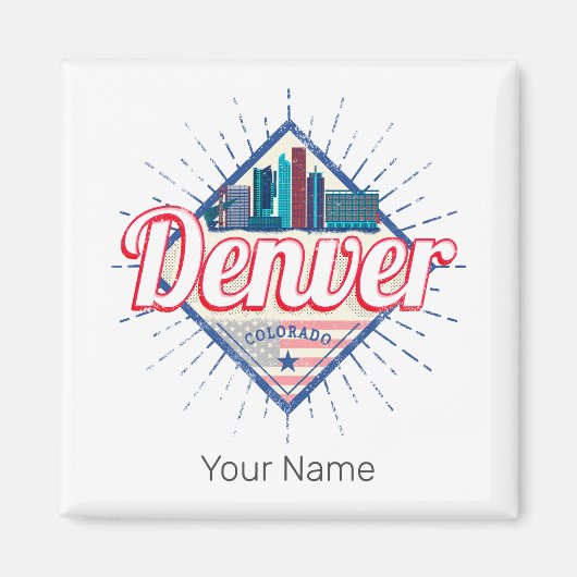 デンバーコロラド統一された州ズスカイラインヴィンテージUSA マグネット (正面)