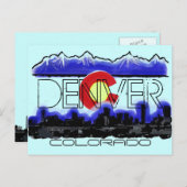 デンバーコロラド芸術的州旗はがき ポストカード (正面/裏面)