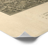 デンバーコロラド1887アンティークパノラママップ ポスター (角)