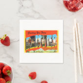 デンバーコロラドCOオールドヴィンテージ旅行記念品 スタンダードカクテルナプキン (インサイチュ)