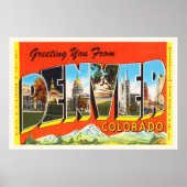 デンバーコロラドCOオールドヴィンテージ旅行記念品 ポスター (正面)