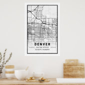 デンバーコロラドCO USAシティトラベルシティマップ ポスター (キッチン)
