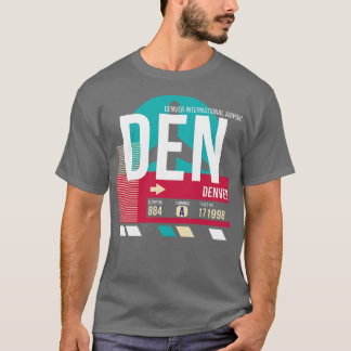 デンバーコロラドDENエアポートコードバゲージホテルラベル Tシャツ